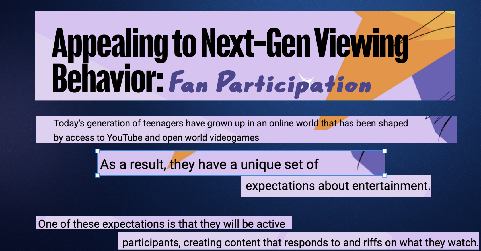 Slide from YouTube’s 2026 Culture & Trends Report titled “Appealing to Next-Gen Viewing Behavior: Fan Participation”